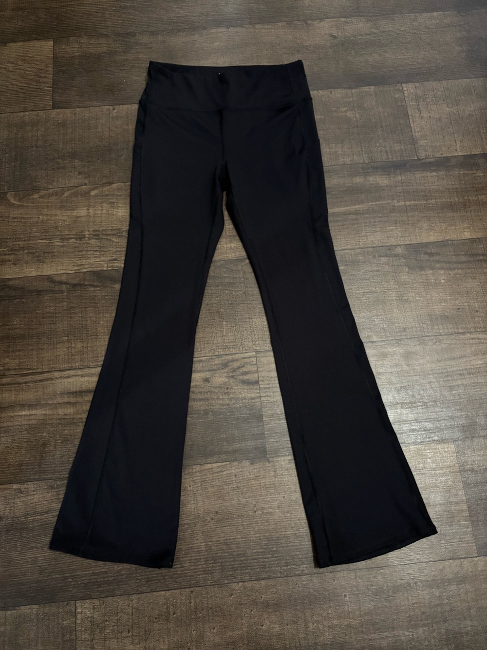 NICOLE MILLER Sport High - Waisted Black Flared Leggings NWOT Size L